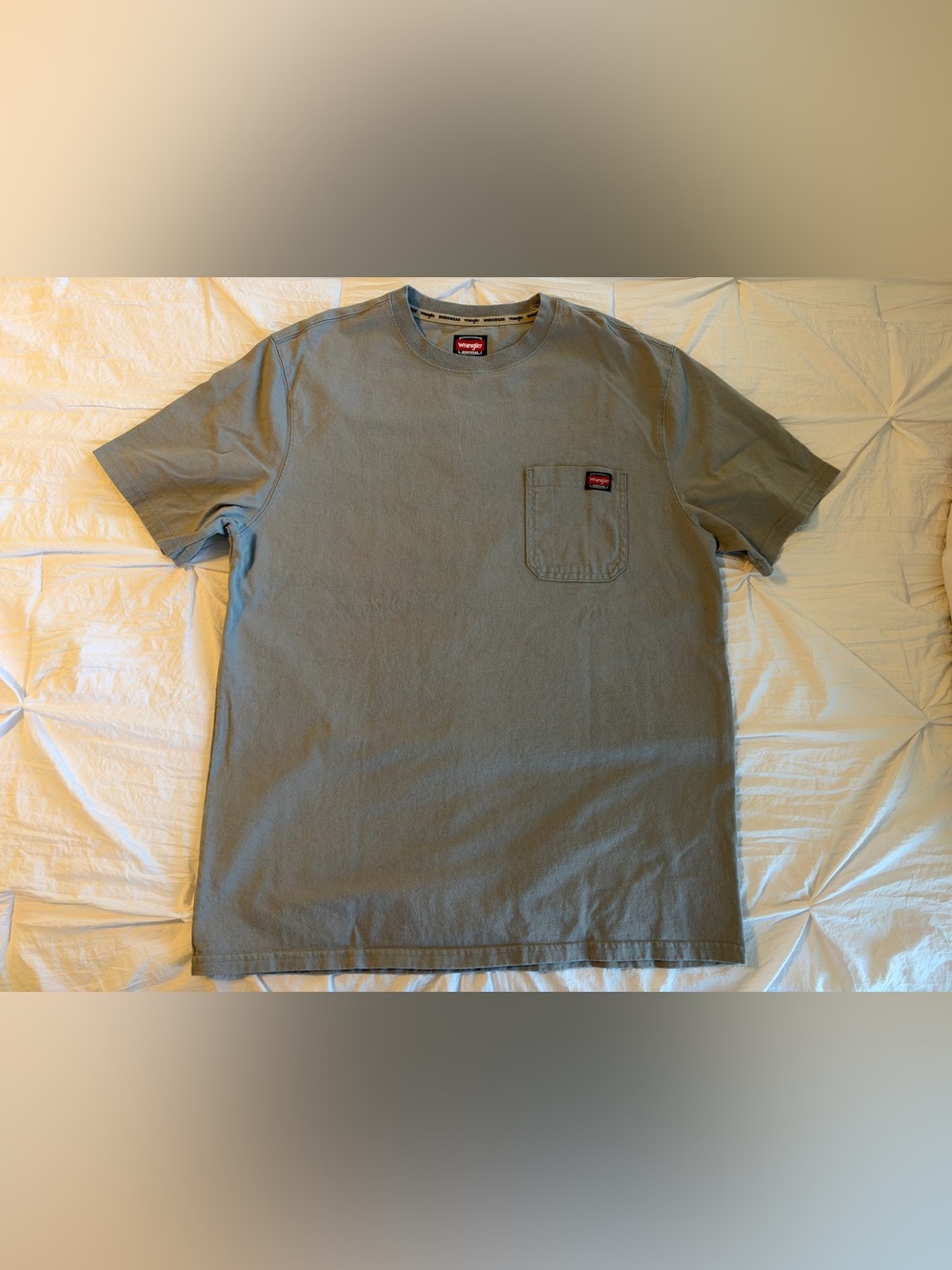 Wrangler Workwear Men's Gray Pocket Logo Crew Neck Cotton Knit T-Shirt XL